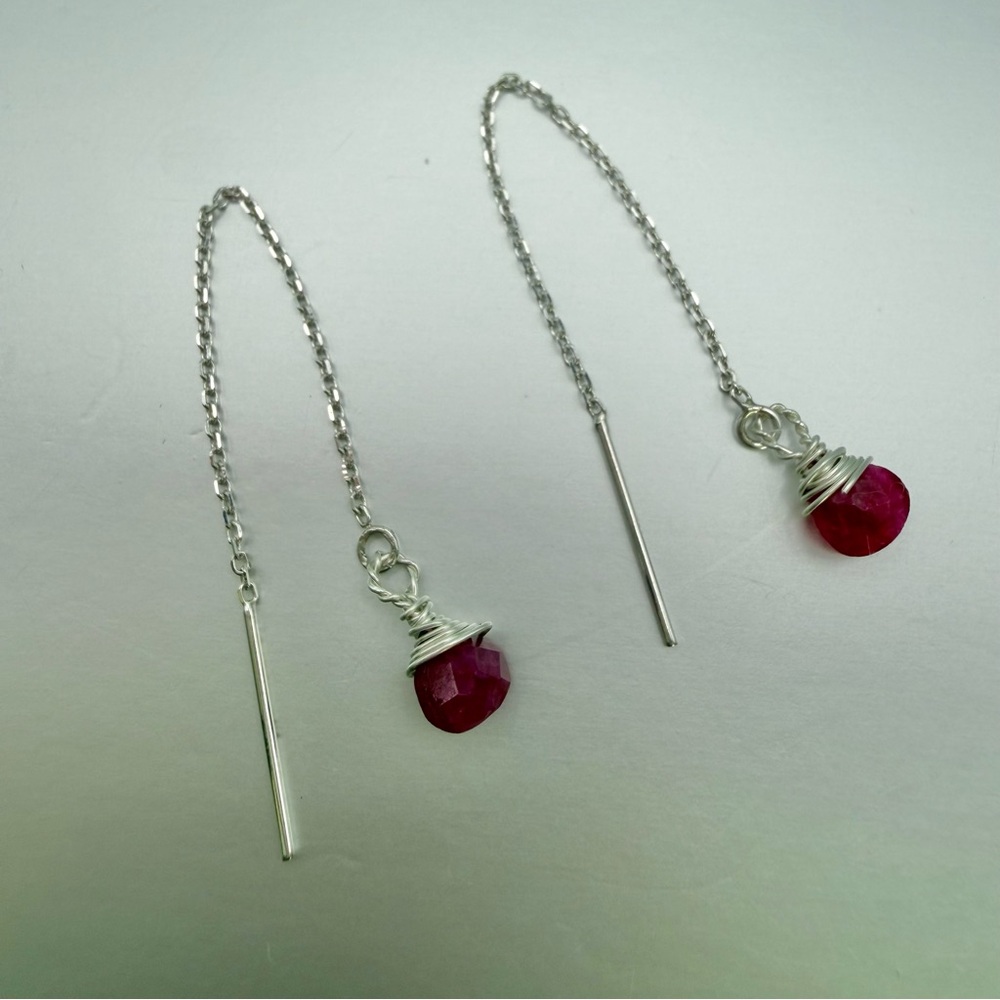 Ht9020 Ruby Threader Earrings - image 2